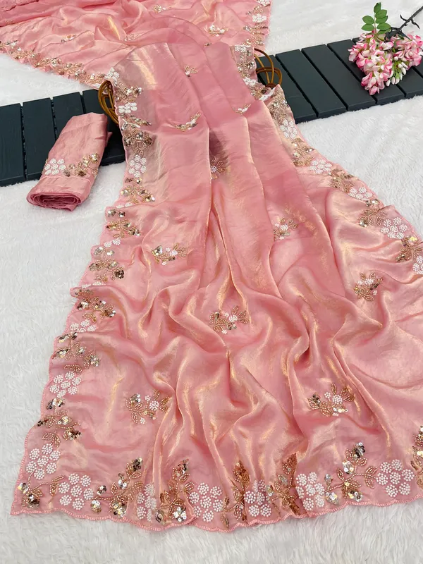 Pink_Organza_Floral_Embroidered_Saree_For_Women