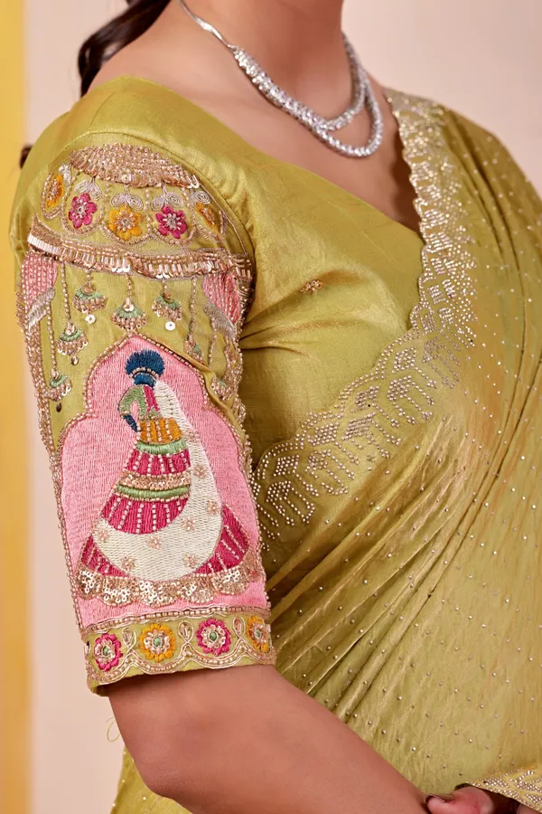 Olive_Silk_Embroidered_Saree_For_Women