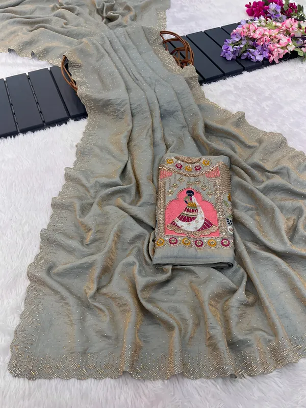 Olive_Grey_Net_Embellished_Saree_For_Women