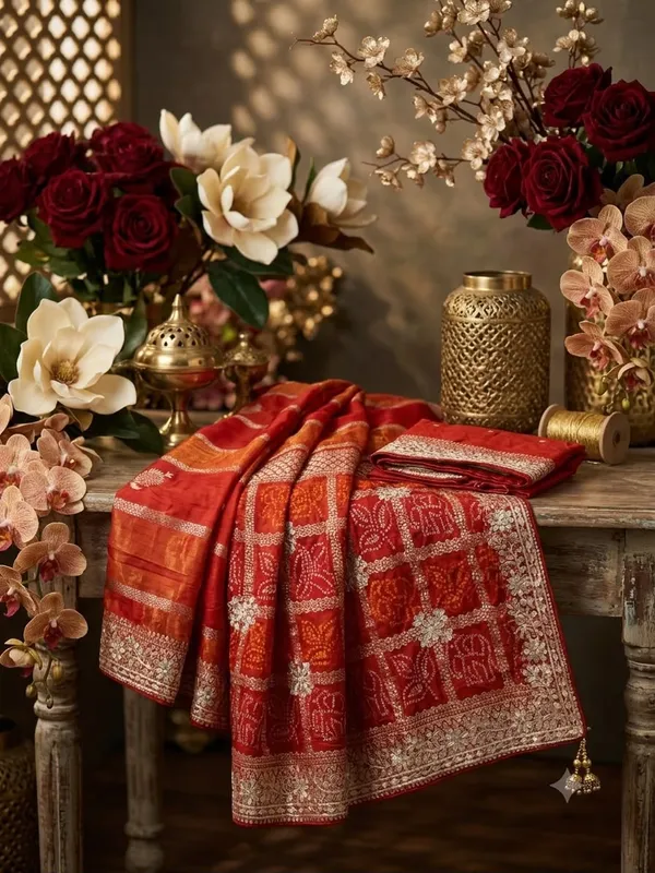 Red_Woven_Traditional_Saree_For_Women