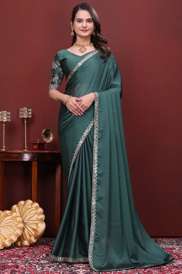 Green_Embellished_Saree_For_Women