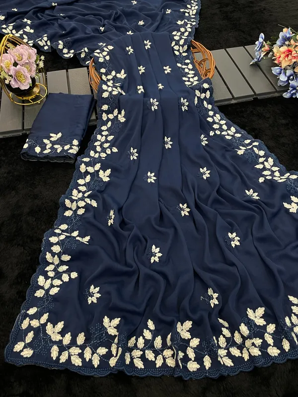 Navy_Blue_Embroidered_Saree_For_Women