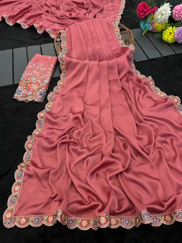 Pink_Satin_Embroidered_Saree_For_Women