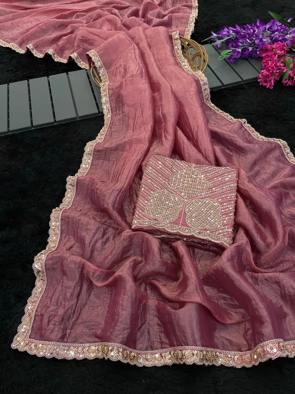 Pink_Organza_Embellished_Saree_For_Women