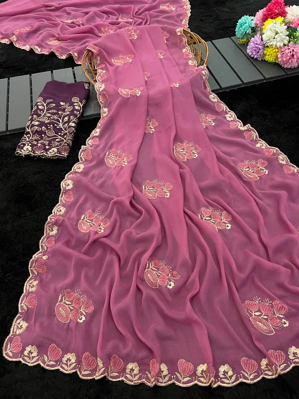 Pink_Chiffon_Embroidered_Saree_For_Women