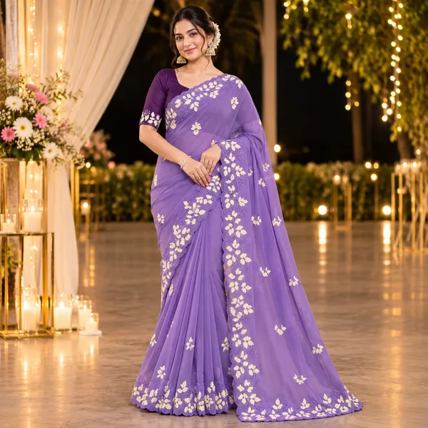 Purple_Georgette_Embroidered_Saree_For_Women