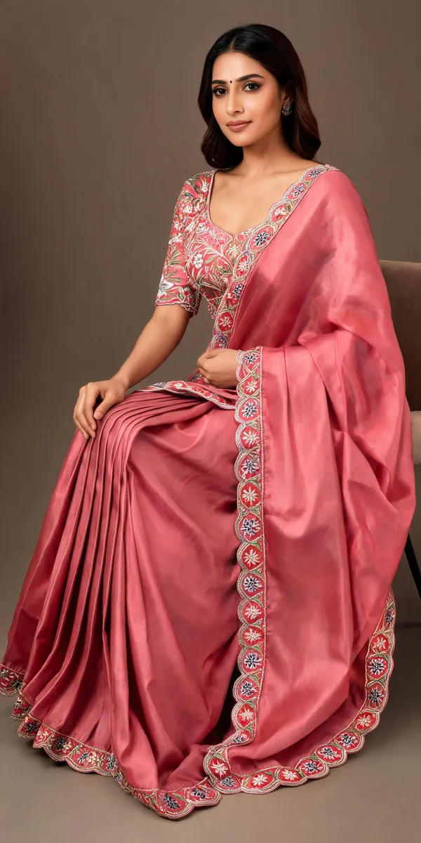Pink_Satin_Embroidered_Saree_For_Women