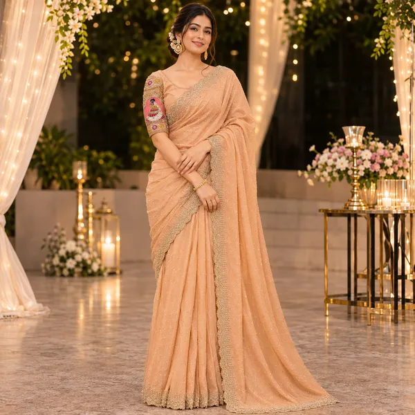 Peach_Embroidered_Saree_For_Women