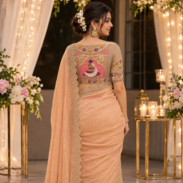 Peach_Embroidered_Saree_For_Women