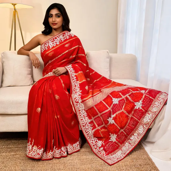 Red_Woven_Traditional_Saree_For_Women