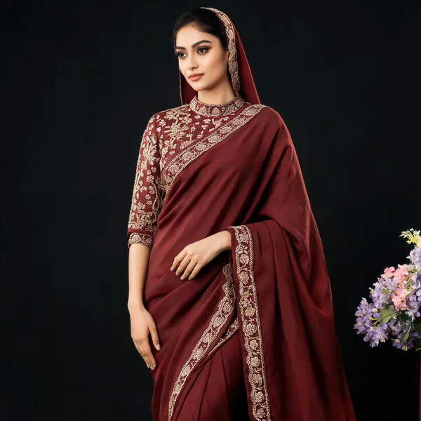 Maroon_Embellished_Saree_For_Women