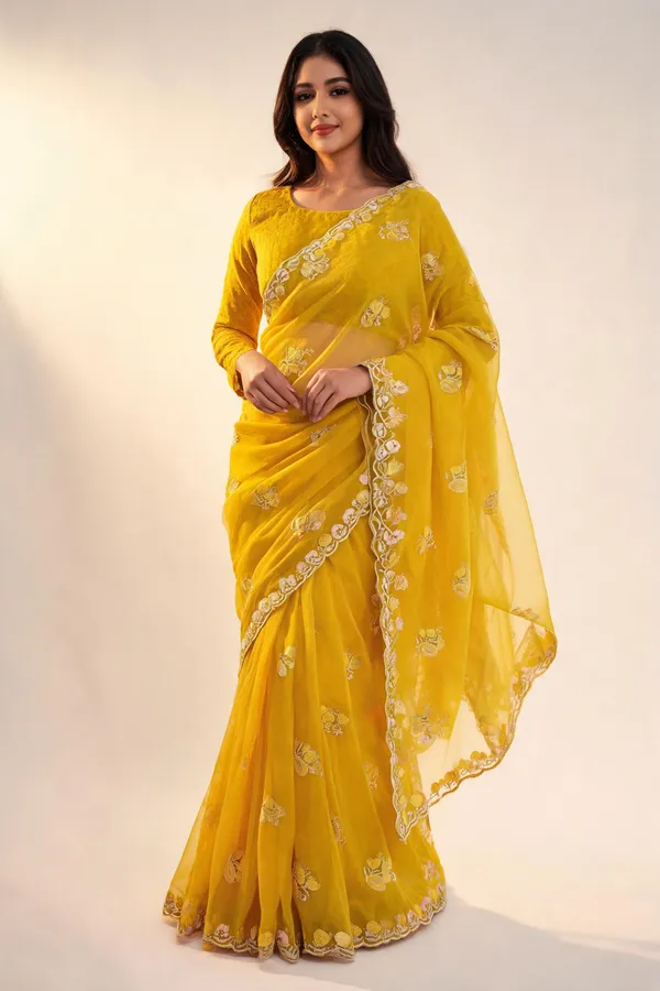 Yellow_Georgette_Embroidered_Saree_For_Women
