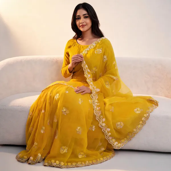 Yellow_Georgette_Embroidered_Saree_For_Women