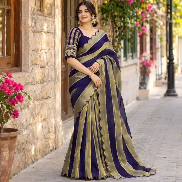 Purple_Striped_Saree_For_Women