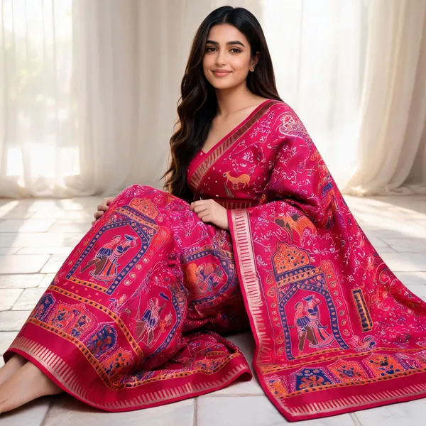 Pink_Printed_Ethnic_Saree_For_Women