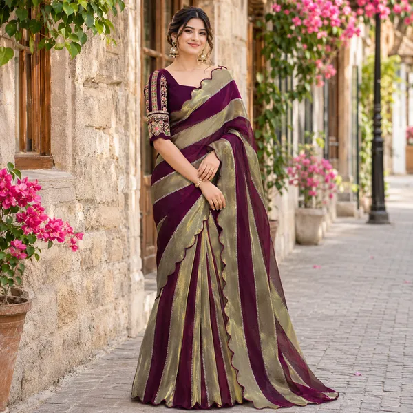 Purple_Striped_Saree_For_Women