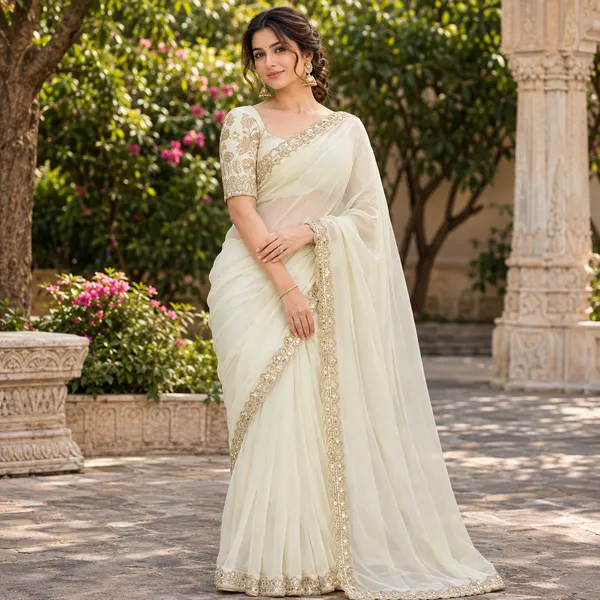 Off_White_Chiffon_Embellished_Saree_For_Women
