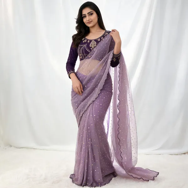 Lavender_Net_Sequin_Embellished_Saree_For_Women