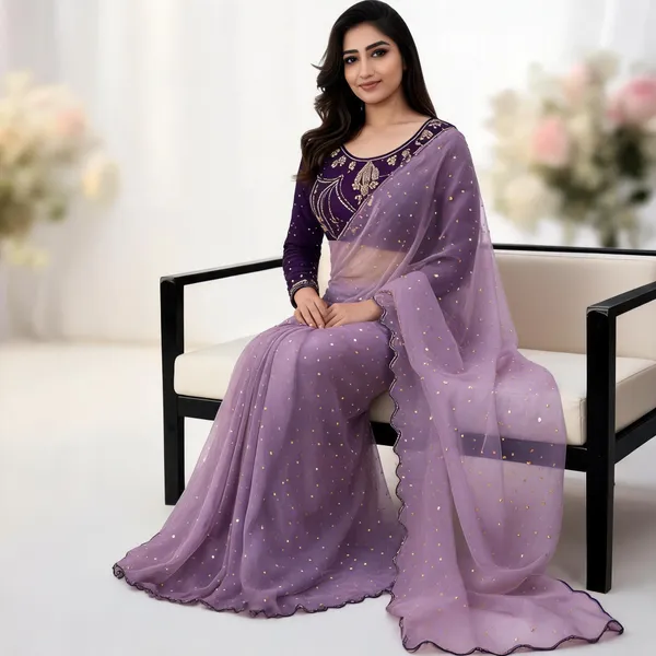Lavender_Net_Sequin_Embellished_Saree_For_Women