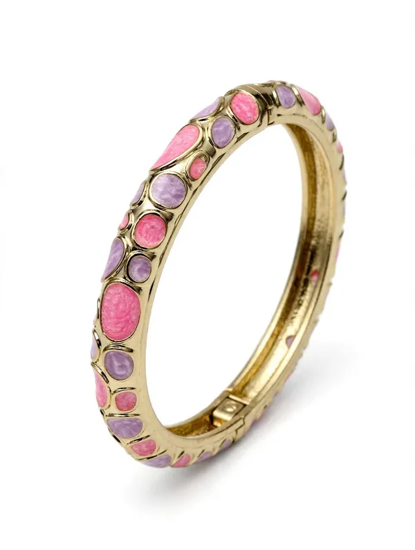 Pink_Stone_Gold_Tone_Bracelet_for_Women