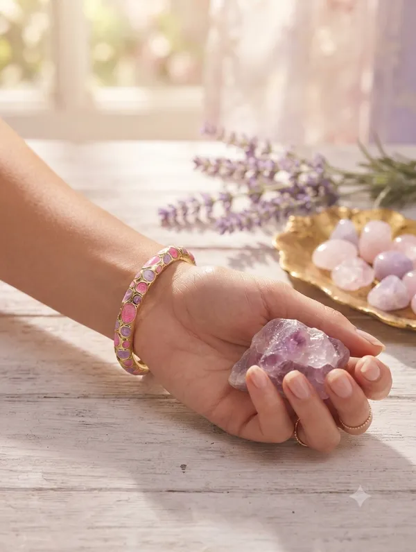 Pink_Stone_Gold_Tone_Bracelet_for_Women