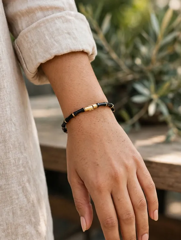 Black_Bamboo_Style_Adjustable_Bangle_for_Women