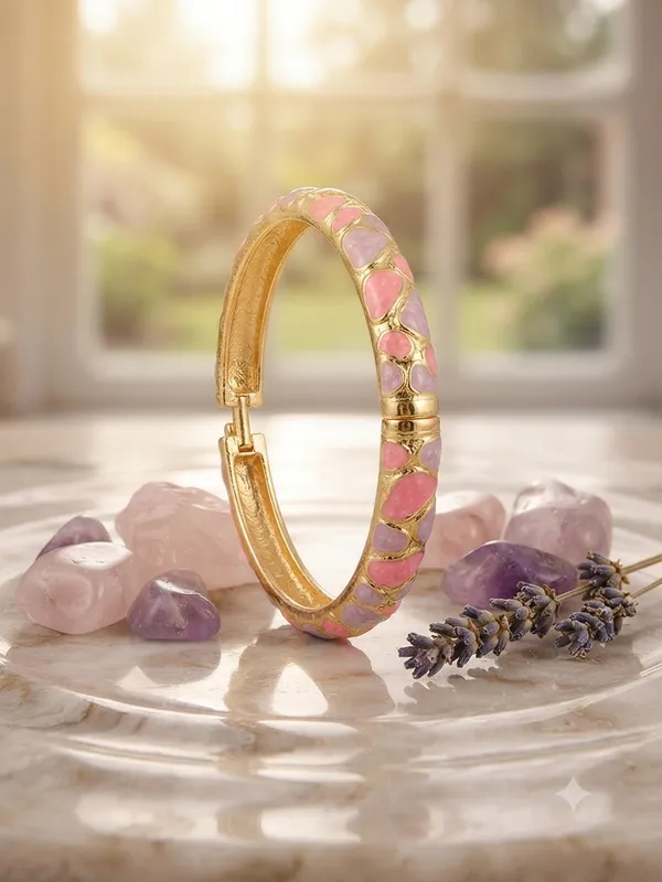 Pink_Stone_Gold_Tone_Bracelet_for_Women