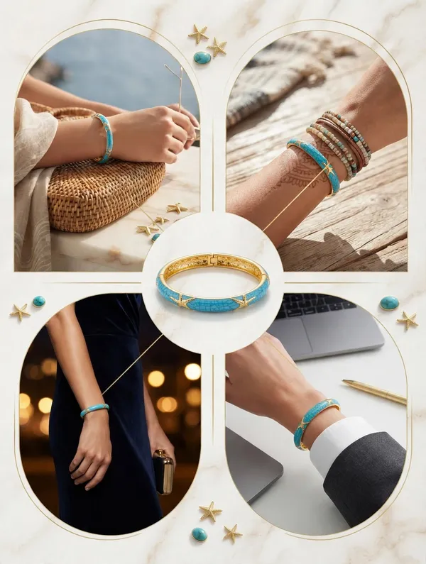 Blue_Gold-Tone_Star_Accent_Bangle_Bracelet_for_Women