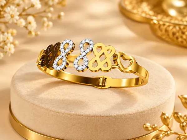 ISKA_Gold-Tone_Crystal_Link_Bracelet_for_Women