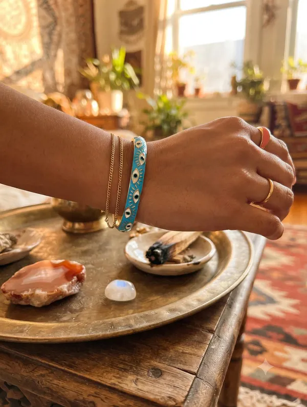 Blue_Enamel_Eye_Motif_Bangle_for_Women