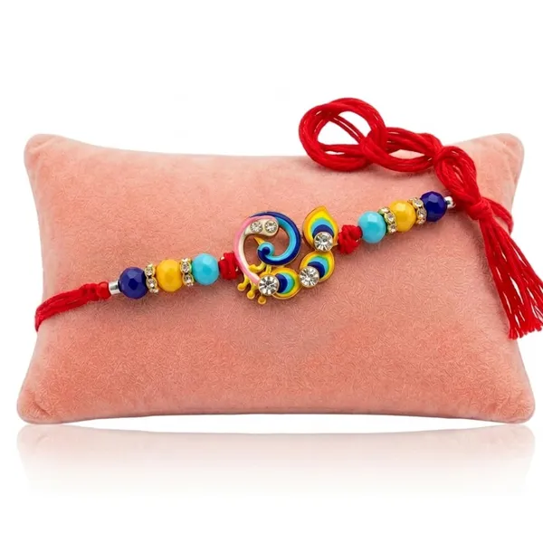 Peacock_Design_Rakhi_With_Rhinestones_And_Beads