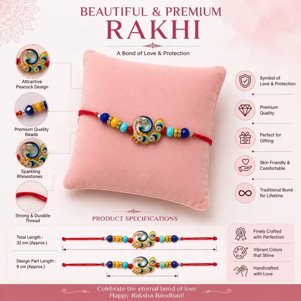 Peacock_Design_Rakhi_With_Rhinestones_And_Beads