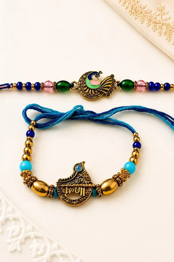Handicrafted_Peacock_Design_Rakhi_Set