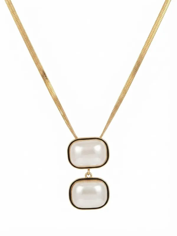 Double_Pearl_Pendant_Necklace_With_Herringbone_Chain