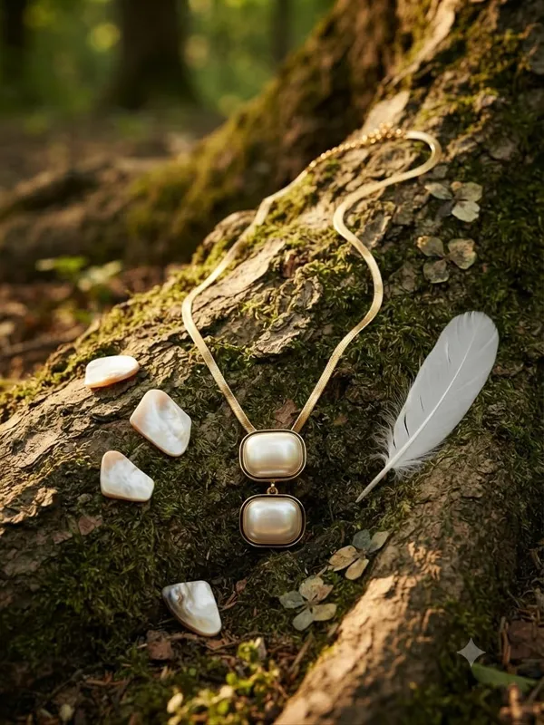 Double_Pearl_Pendant_Necklace_With_Herringbone_Chain