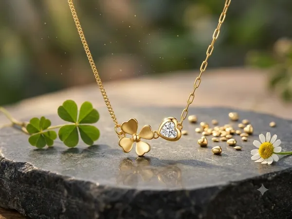 Flower_And_Heart_Pendant_Necklace
