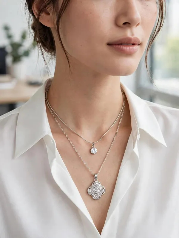 Layered_Necklace_With_Clover_Pendant