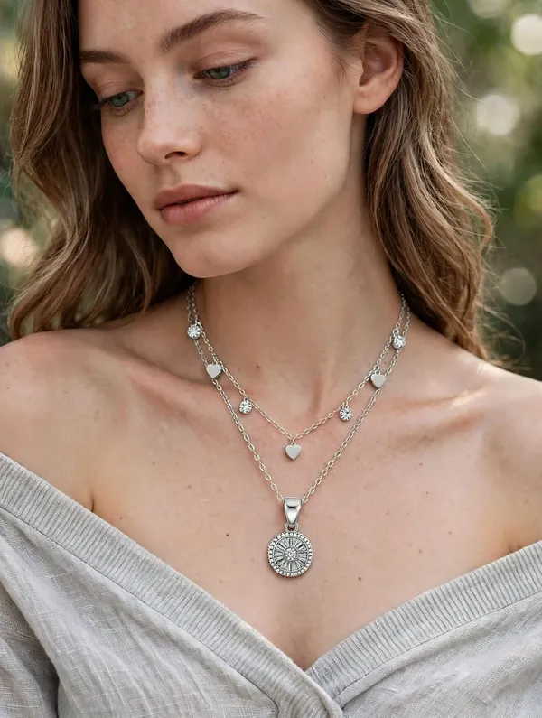 Layered_Necklace_With_Pendant_And_Charms