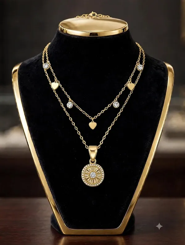 Layered_Necklace_With_Pendant_And_Charms