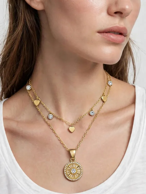 Layered_Necklace_With_Pendant_And_Charms