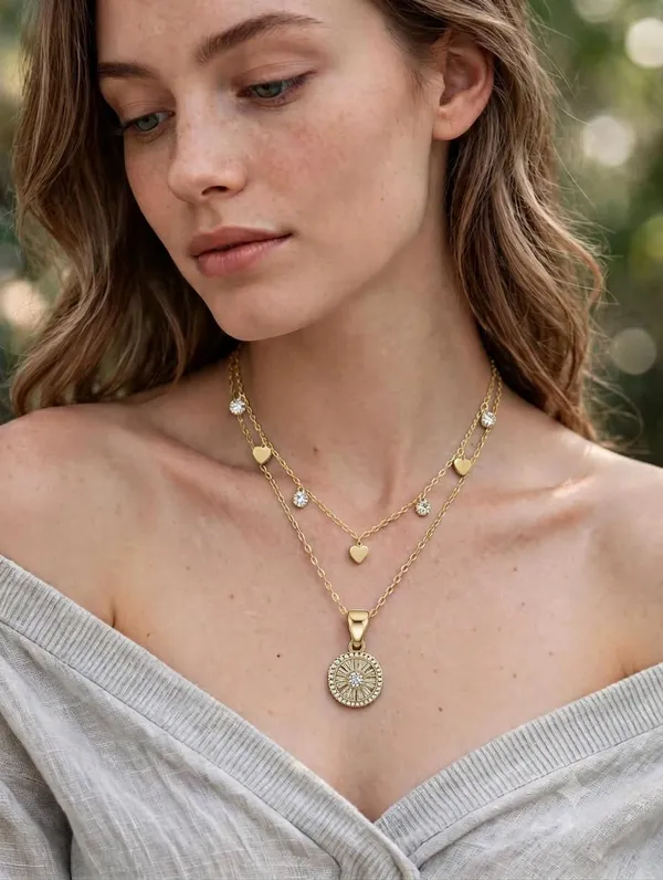 Layered_Necklace_With_Pendant_And_Charms