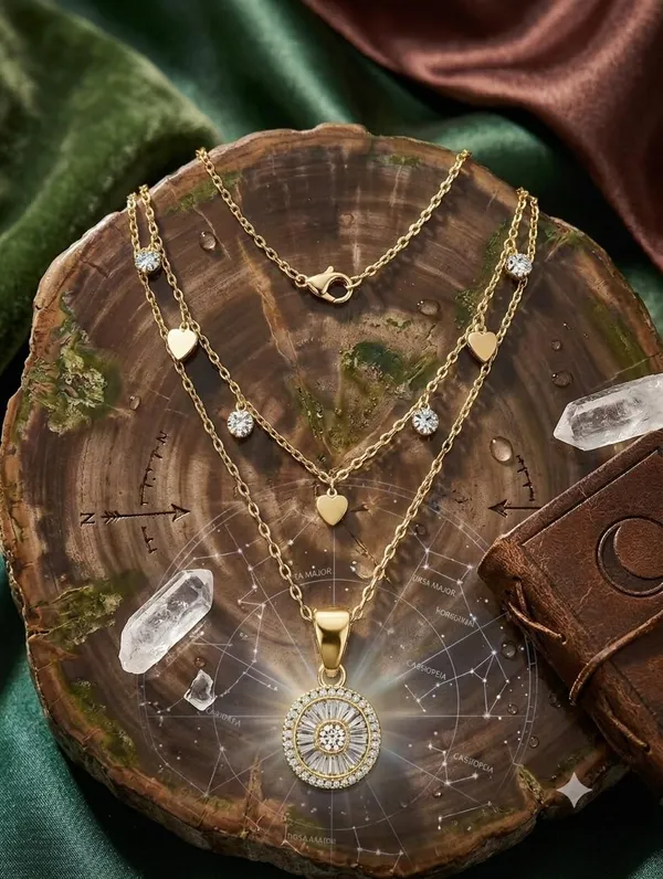 Layered_Necklace_With_Pendant_And_Charms