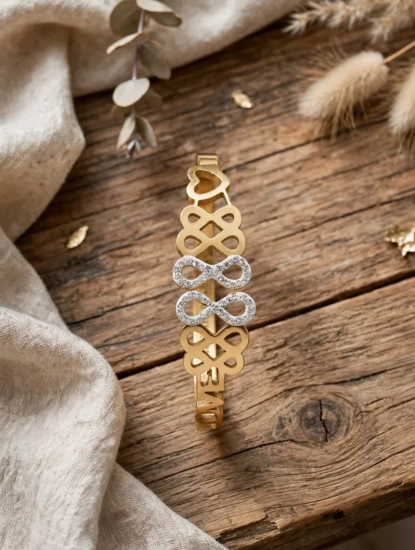 ISKA_Gold-Tone_Crystal_Link_Bracelet_for_Women