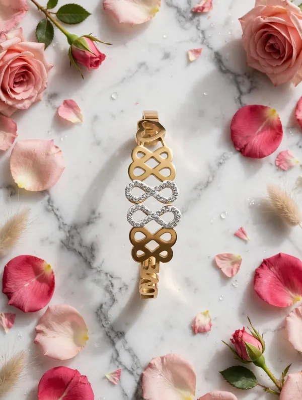 ISKA_Gold-Tone_Crystal_Link_Bracelet_for_Women