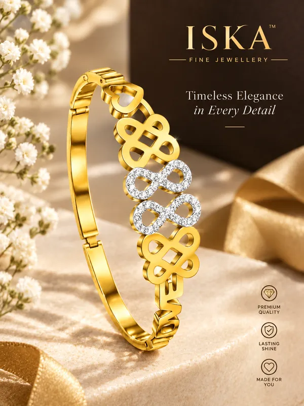 ISKA_Gold-Tone_Crystal_Link_Bracelet_for_Women