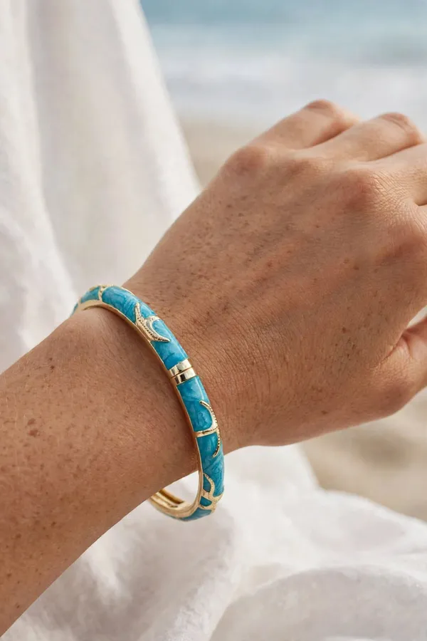 Blue_Gold-Tone_Star_Accent_Bangle_Bracelet_for_Women