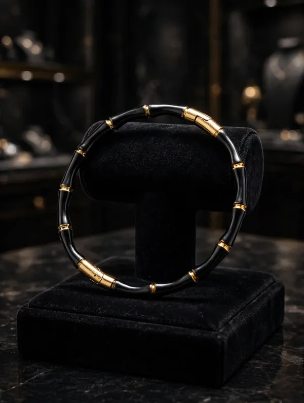 Black_Bamboo_Style_Adjustable_Bangle_for_Women