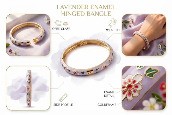 Gold-Tone_Floral_Enamel_Bracelet_for_Women