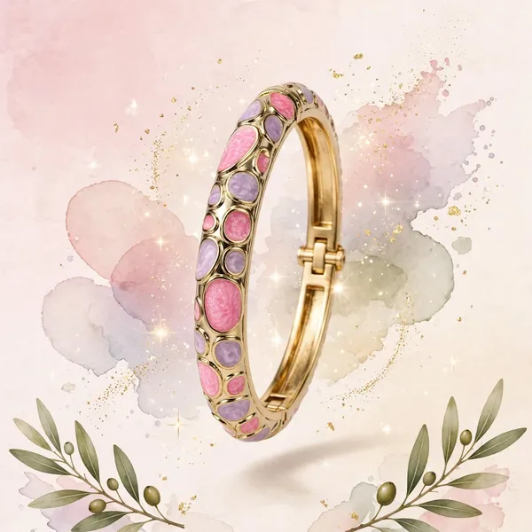 Pink_Stone_Gold_Tone_Bracelet_for_Women