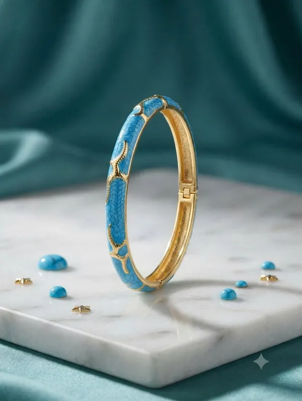 Blue_Gold-Tone_Star_Accent_Bangle_Bracelet_for_Women